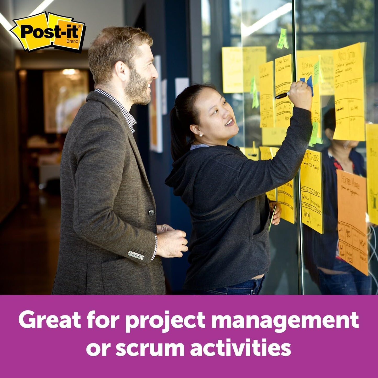 Post-it Super Sticky Big Notes, 11 in. x 11 in., Extra Large Sticky Notes Yellow, 1 Pad, 30 Sheets, Great for Vision Boards, Creative Projects, Study Spaces, Group Brainstorming, and More