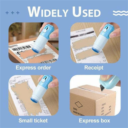 Aphro Thermal Paper Correction Fluid with Parcel Opener, 2 in 1 Anti Information Leakage Erase Device, Portable Personal Privacy Protection Artifact for Package Labels (2pcs)