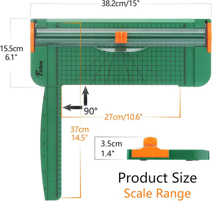Firbon Purple A4 Paper Cutter, 12 Inch Titanium Straight Paper Trimmer with Side Ruler for Scrapbooking Craft, Paper, Coupon, Label, Cardstock