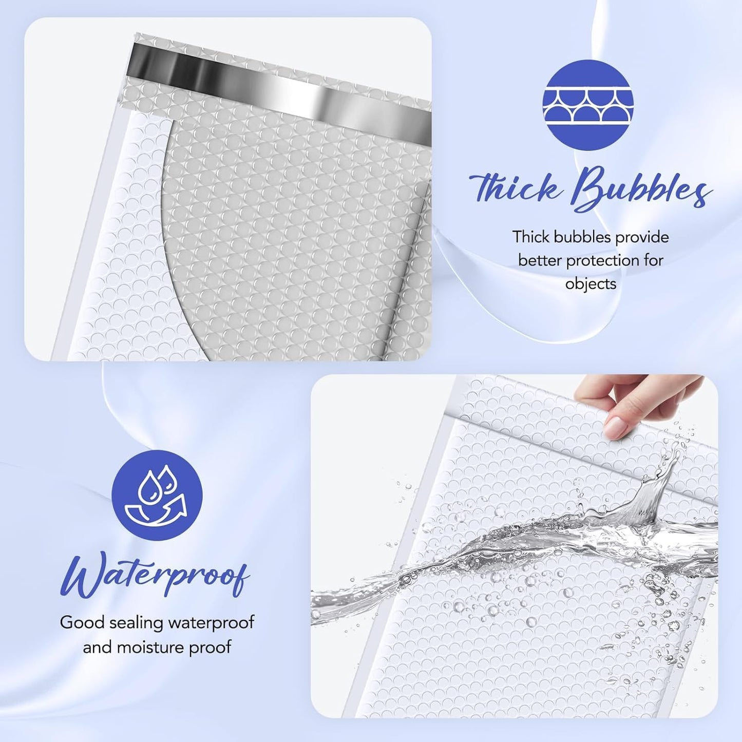Fuxury Black Bubble Mailers 4x8" 100 Pack Waterproof Padded Envelopes Usable Size 4x7" Self Seal Bubble Envelopes Padded Mailers for Small Business, Envelope Mailers