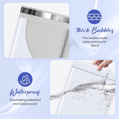 Fuxury Black Bubble Mailers 4x8" 100 Pack Waterproof Padded Envelopes Usable Size 4x7" Self Seal Bubble Envelopes Padded Mailers for Small Business, Envelope Mailers