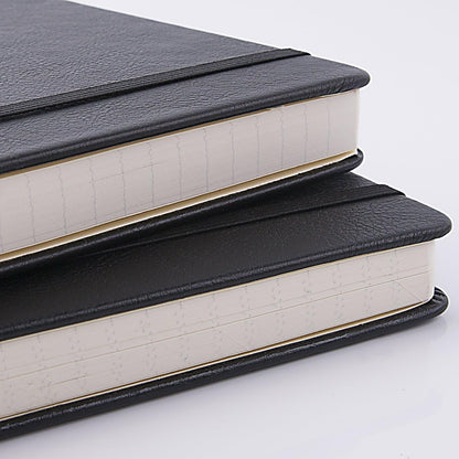 Lemome Thick Classic Notebook with Pen Loop A5 College Ruled Hardcover Writing Notebook with Pocket + Page Dividers Gifts, Banded, Large, 180 Pages, 8.4 x 5.7 in