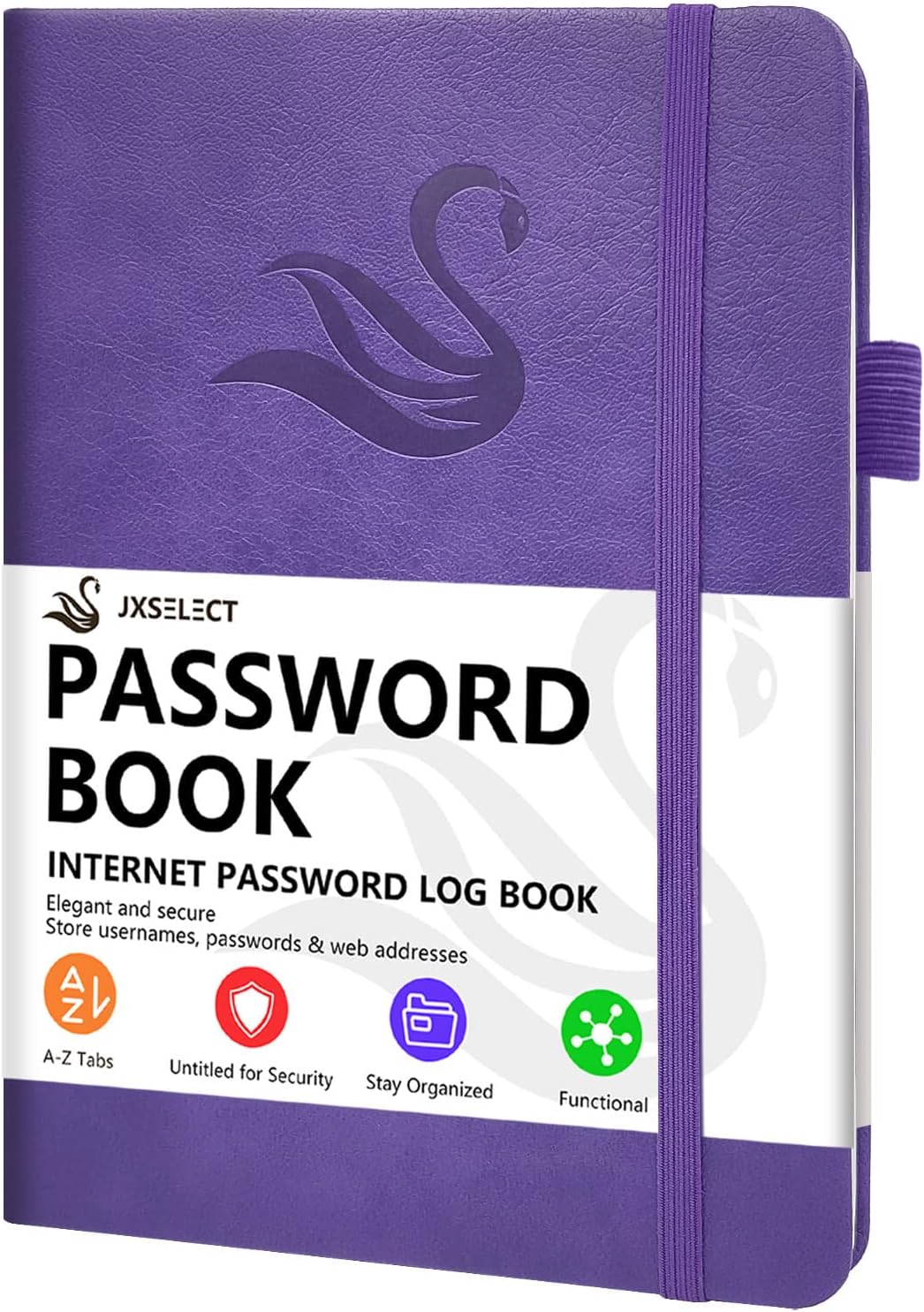 Elegant Password Book with Alphabetical Tabs - Hardcover Password Book for Internet Website Address Login - 5.2" x 7.6" Password Keeper and Organizer w/Notes Section & Back Pocket (Turquoise)