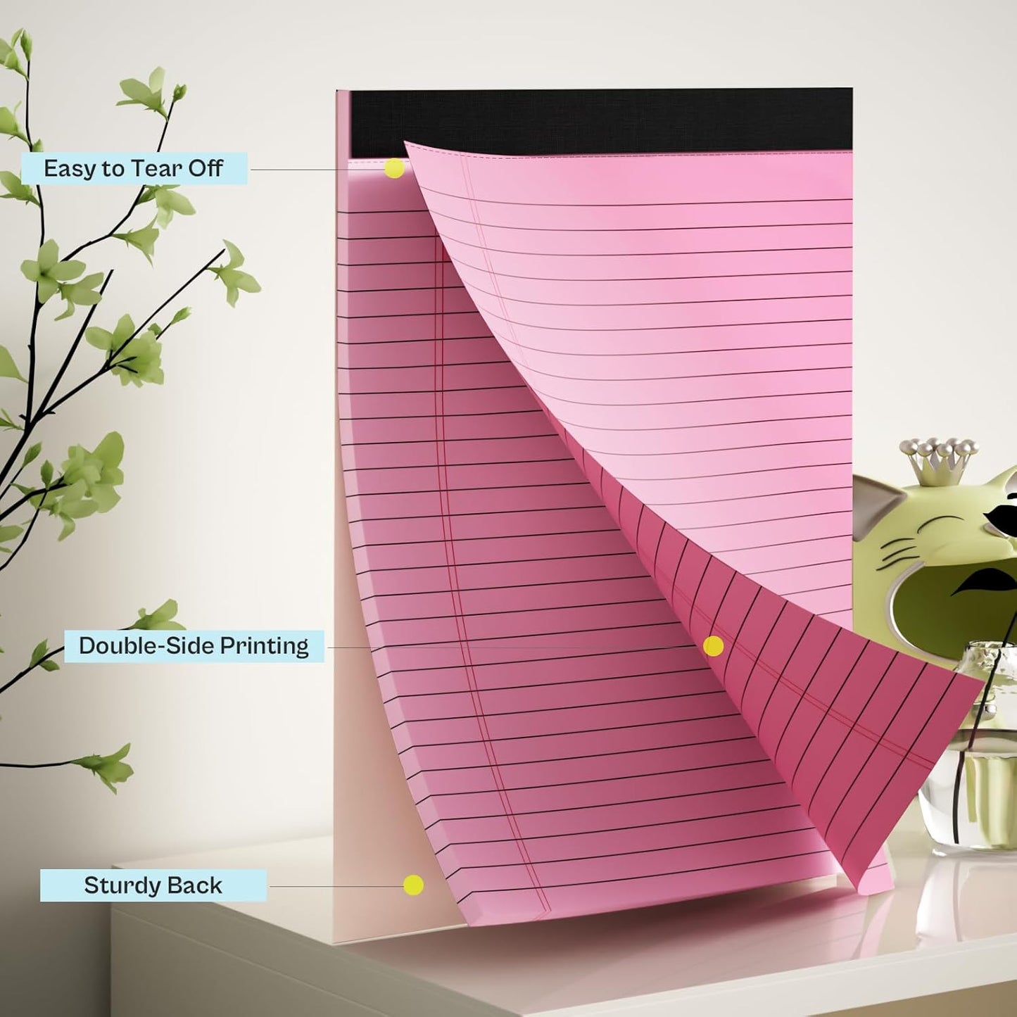4 Pack Blue Legal Pads 8.5 x 11 Blue Note Pads 8.5 x 11 Notepad 8.5 x 11 Micro Perforated Writing Pads Lined Paper Pads Wide Ruled Pad of Paper 30 Sheets Notebook for Study, To-Do Lists, Office