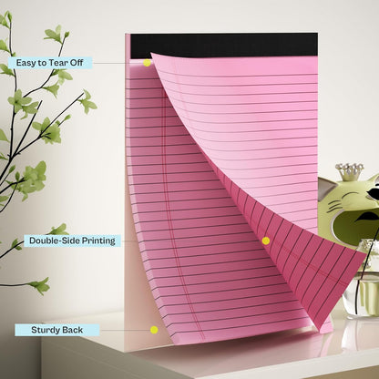 4 Pack Blue Legal Pads 8.5 x 11 Blue Note Pads 8.5 x 11 Notepad 8.5 x 11 Micro Perforated Writing Pads Lined Paper Pads Wide Ruled Pad of Paper 30 Sheets Notebook for Study, To-Do Lists, Office