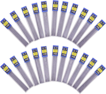 Morepack 240 Pieces Lead Refills with Plastic Box,0.7 mm HB,Break Resistant Mechanical Pencil Refills,20 Tubes