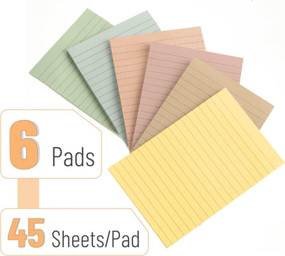 Mr. Pen- Lined Sticky Notes, 3" x 3", 12 Pads, 60 Sheets/Pad, Morandi Color, Bulk Sticky Notes with Lines, Ruled Post Stickies, Memo Pads, Self-Stick Note Pad for Office, School, Home, Study