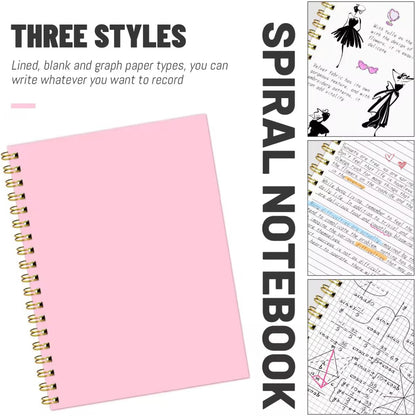 Lined Spiral Notebook B5 Black Journal 7.48'' X 10.18''-4 Pack 7mm College Ruled Hardcover Notebooks 160 Pages 100GSM Thick Paper for Note Taking School Office Supplies