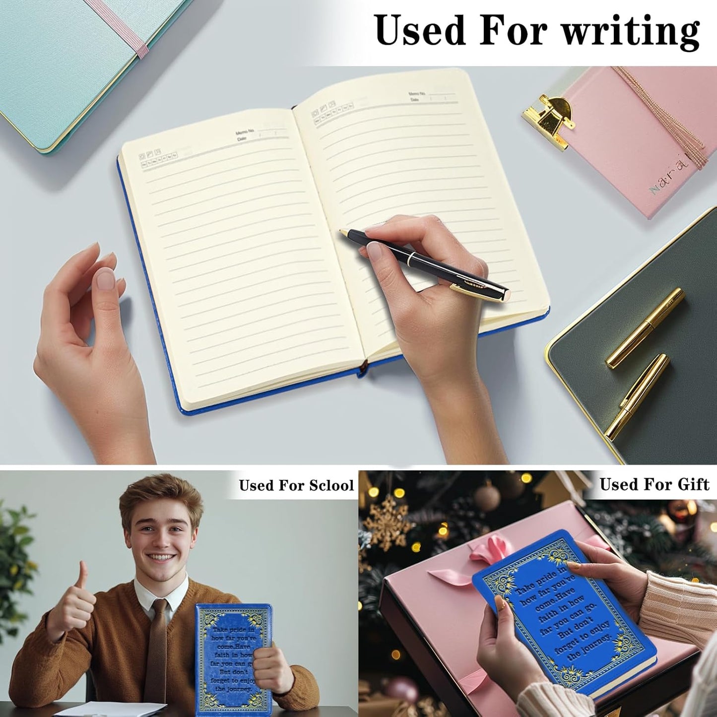 Inspirational Gift Appreciate Lined Journal Notebook Graduation Gift Take Pride In How Far You've Come Writing Notebook Encouragement Gift,1 Pack (Yellow),(Take pride-Yellow)