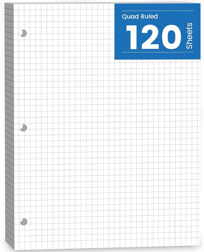 Loose Leaf Paper, 300 Sheets Filler Notebook Paper, 3-Hole Punched Binder Papers 8-1/2 x 11 In, Wide Ruled Lined Paper 8.5 x 11 for 3 Ring Binder, White, 3 Pack, 100 Sheets/Pad