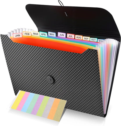 File Organizer, 13-Pocket Expanding Folder +Accordian Folder | Great for Home, Office, Travel & Classroom