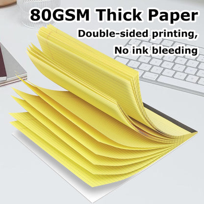 5 Pack Note Pads 11" x 9.5" Colored Legal Pads College Ruled Landscape Note Pads of Paper Writing Pads Perforated 80GSM Legal Pad 30 Sheets Desk Notepad Thick Backboard School, Office, Home