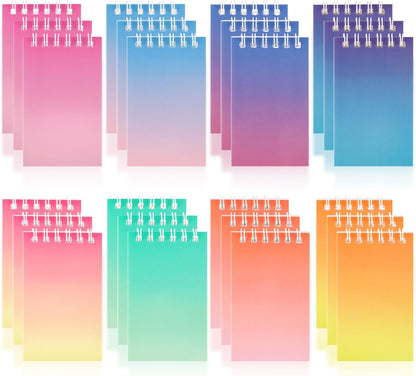 Hooqict 24 Pack Small Pocket Notebook Mini Notebooks Bulk Small Spiral Notepads with 8 Colors, Memo Note Pads for Kids, Work, Office, School, 3.9 x 2.4 Inches