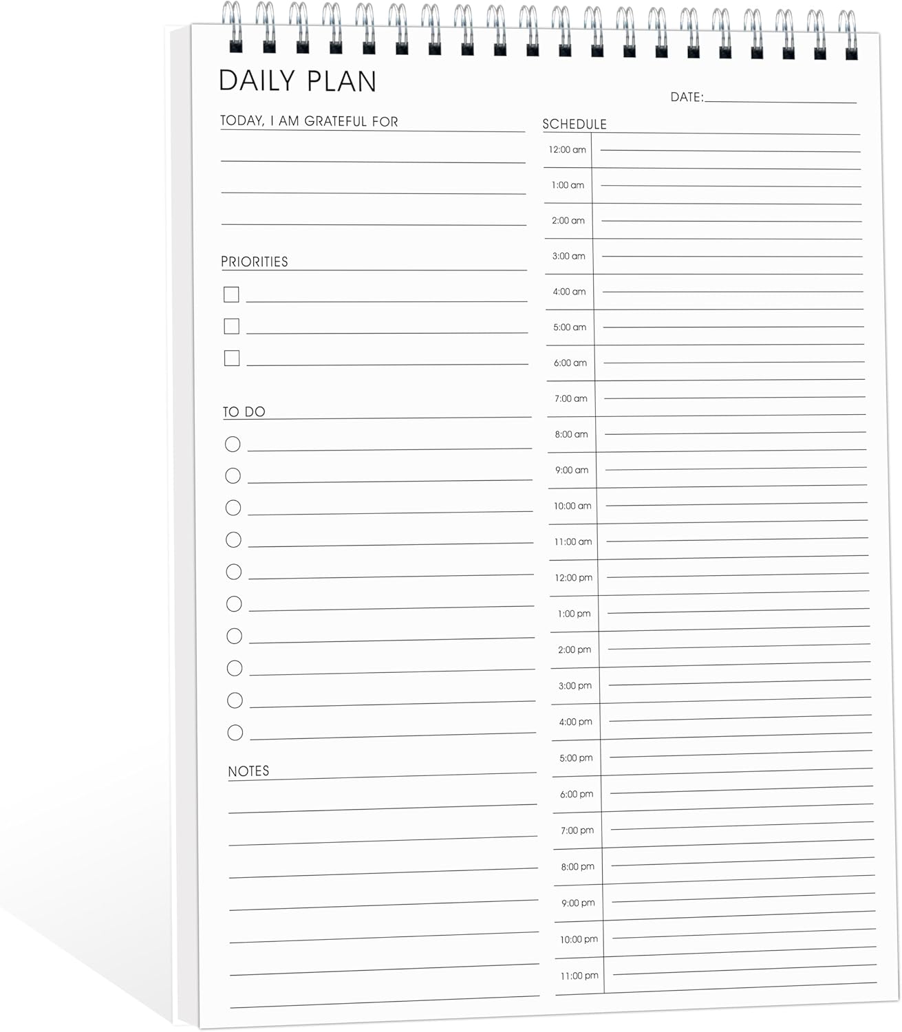 Weekly Planner Notepad,Spiral To Do List Undated Planning Pad, Weekly Organizer for Students, Weekly Agenda for Work & Daily Life, 52 Sheets, 6.5 x 9.8 in (Green)