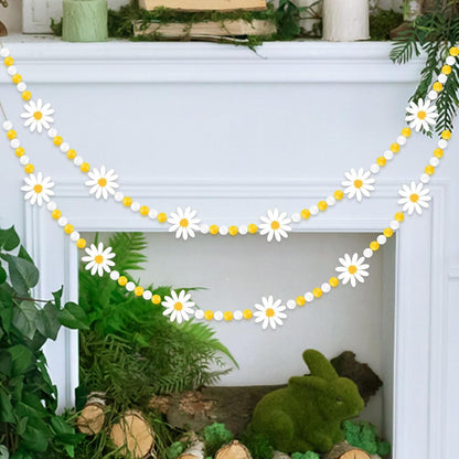 8.2 Ft Pencil Wooden Garland Graduation Yellow Pencil Banners with Cute Beads Hanging Ornaments for Kindergarten Classroom Office Home First Day of School Party Decor