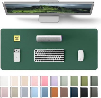 YSAGi Leather Desk Pad Protector, Large Mouse Pad, Non-Slip PU Leather Desk Blotter, Waterproof Writing Pad for Office and Home (31.5" x 15.8", Eggshell) - Colors B