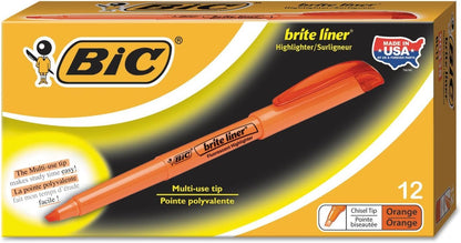 BIC Brite Liner Highlighter Chisel Tip Orange DOZEN (BL11-OE)