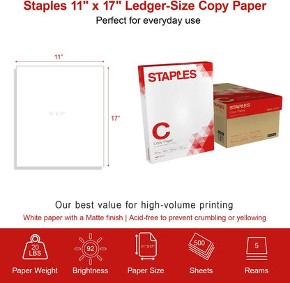 TRU RED 8.5x11 Copy Paper 20 lb. 92-Bright 5000 Sheets/Carton, For Office, School & Home