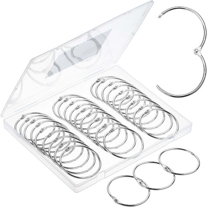 Mr. Pen- Loose Leaf Binder Book Rings, 5 Assorted Sizes (0.6", 1", 1.2", 1.5",2"), 36 Pack, Metal Binder Rings for Index Cards, Keychains, School, Home, Office, Silver