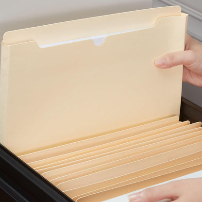 Staples File Jackets, Letter Size, 2‑Inch Expansion, Durable Manila Jackets for Secure Document Storage – 100/Carton