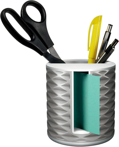 Post-it Note Dispenser, Vertical Design, Pop-Up Notes, Black with Grey Geometric Pattern, 1 Aqua Splash 3 in x 3 in Super Sticky Note Pad