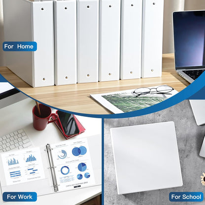 SUIN 2-Inch 3-Ring Binders with 2 Interior Pockets, Heavy Duty Clear View Presentation Binder Holds 425 Sheets Letter Size, Office School Home,6 Pack