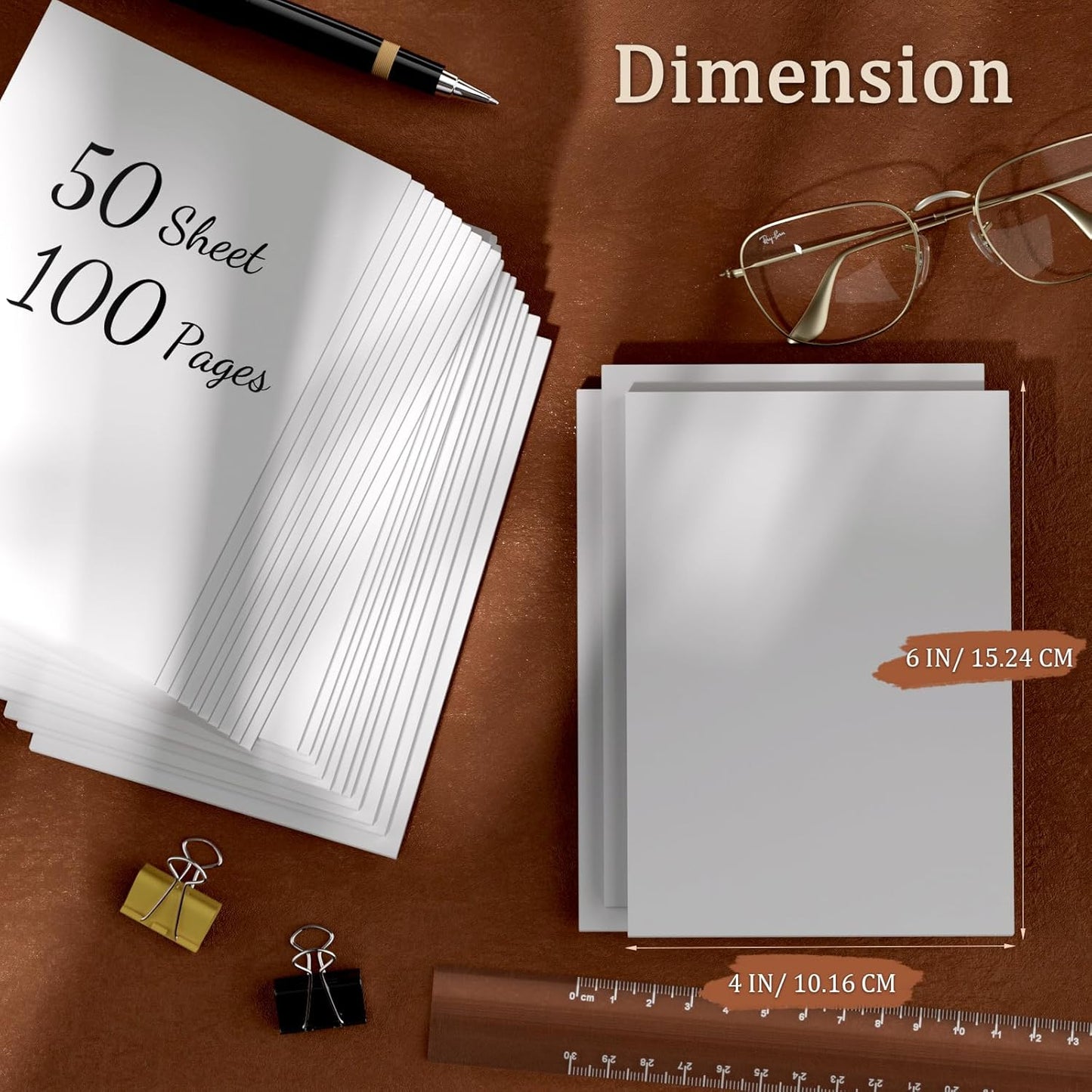 Notepads 3x5, 6 Pack Small Note Pads, Server Note Pad, Scratch Pads 3x5, Memo Pads White Paper, 50 Sheets per Blank Note pads 3''x5'', Small Writing Pads Pocket Notepads for Office School Home Supplies