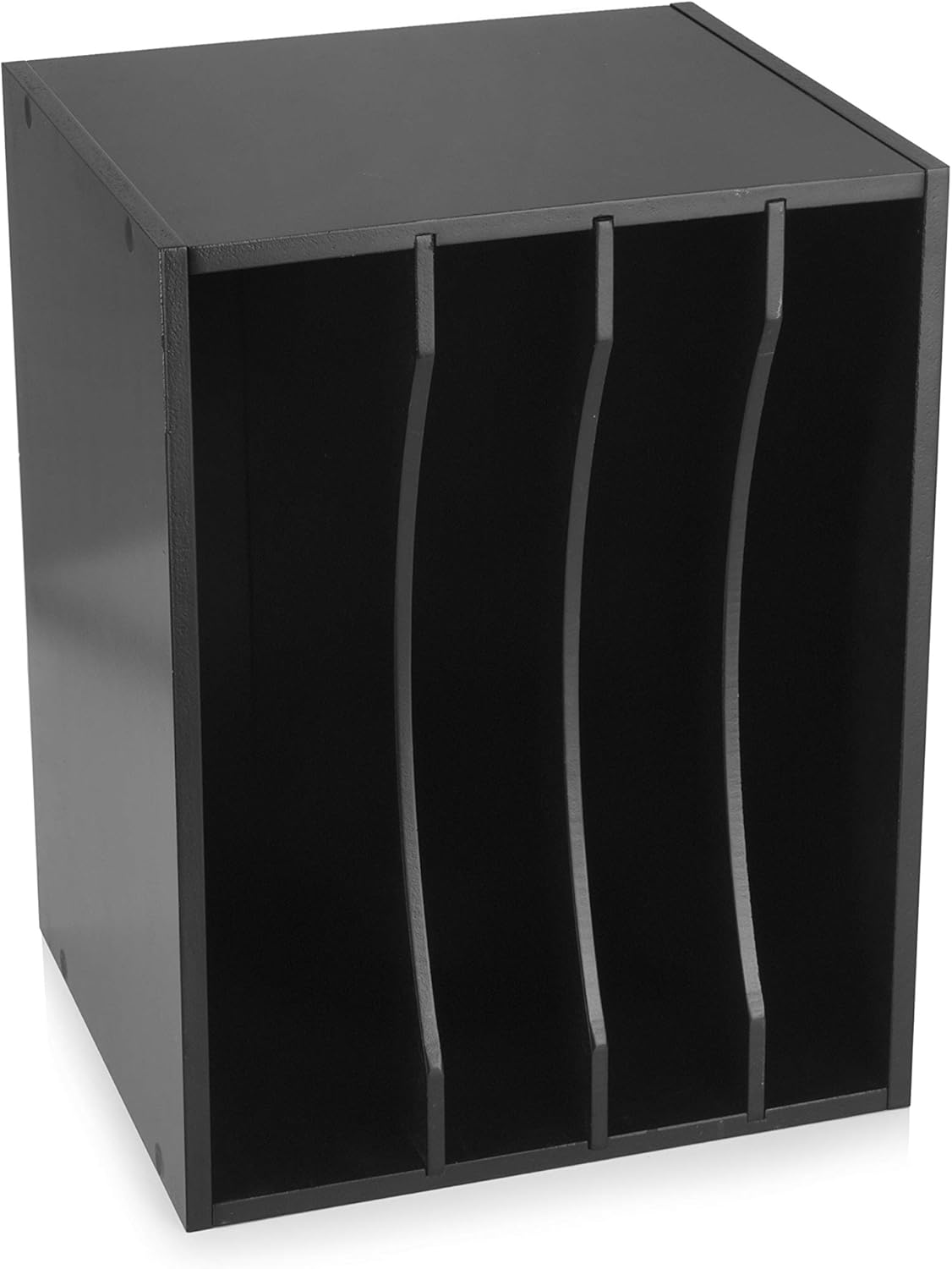 EMERIT 4-Tier Adjustable Paper Organizer, Large Capacity Desktop Organzier for Textbooks/Magazines/Office Files, Wooden Dividers, 7 lbs per Shelf, White