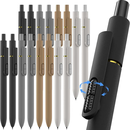 Hiacry 8 Pcs Gel Pens - 0.7mm Fine Point Smooth Writing Black Ink, Quick-Dry Long Lasting Fidge Pens, School & Office Supplies for Men Women