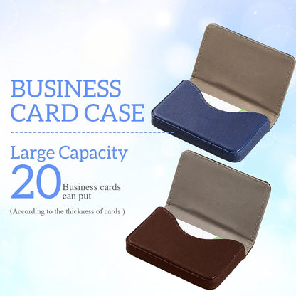 Outus 2 Pcs Business Card Holder, PU Leather Business Card Case Pocket Wallet with Magnetic Shut for Valentines Gift Adult(Black and Coffee)