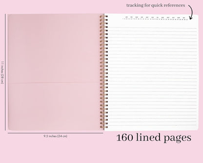 kate spade new york Large College Ruled Notebook, 11" x 9.5" Spiral Notebook with 160 Pages