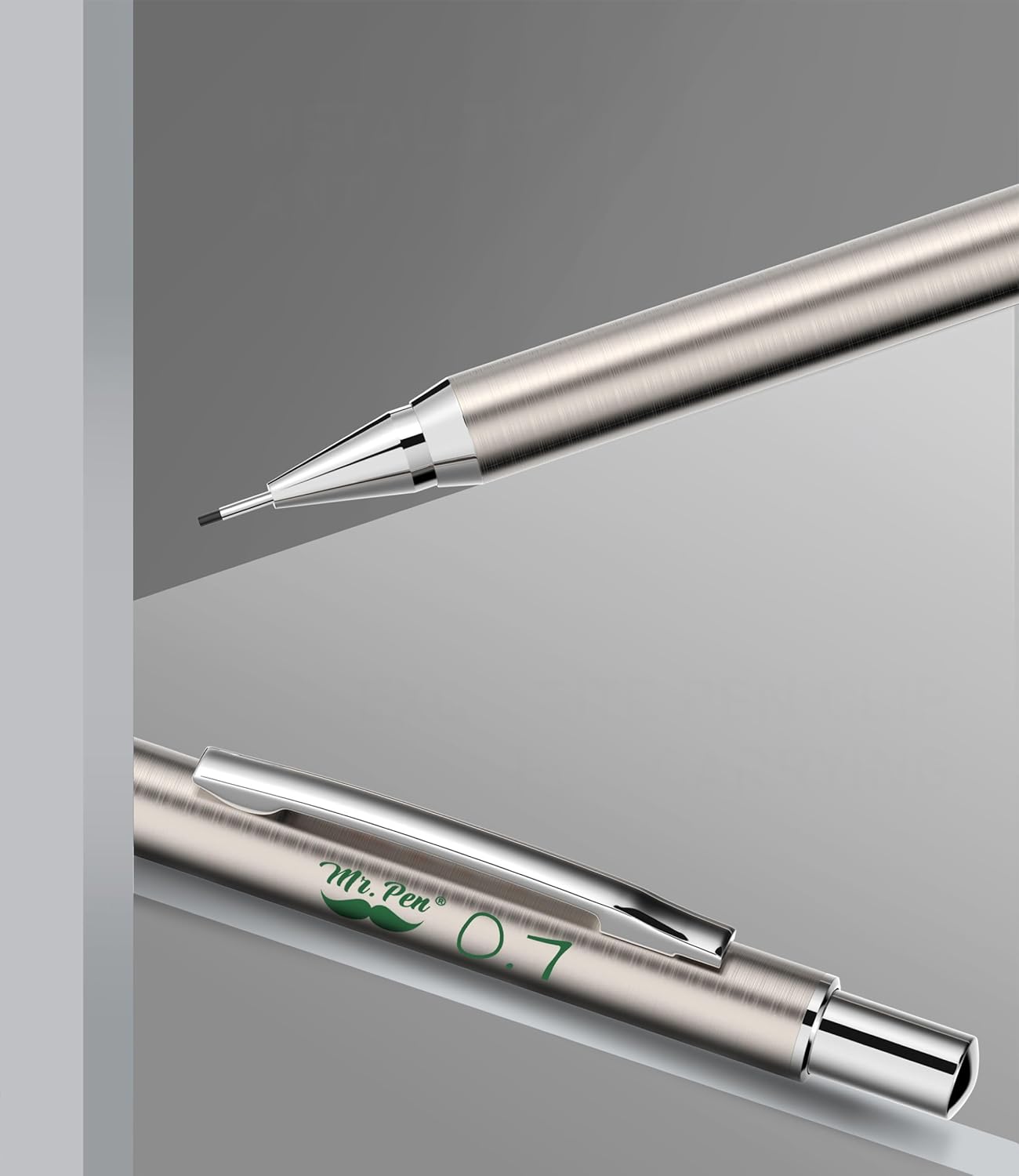 Mr. Pen- Metal Mechanical Pencil Set with Lead Refills & Erasers, 2mm, HB & Colored Lead Refills, 4x Eraser Refills for School Supplies, Note Taking, Drawing, Sketching, Office