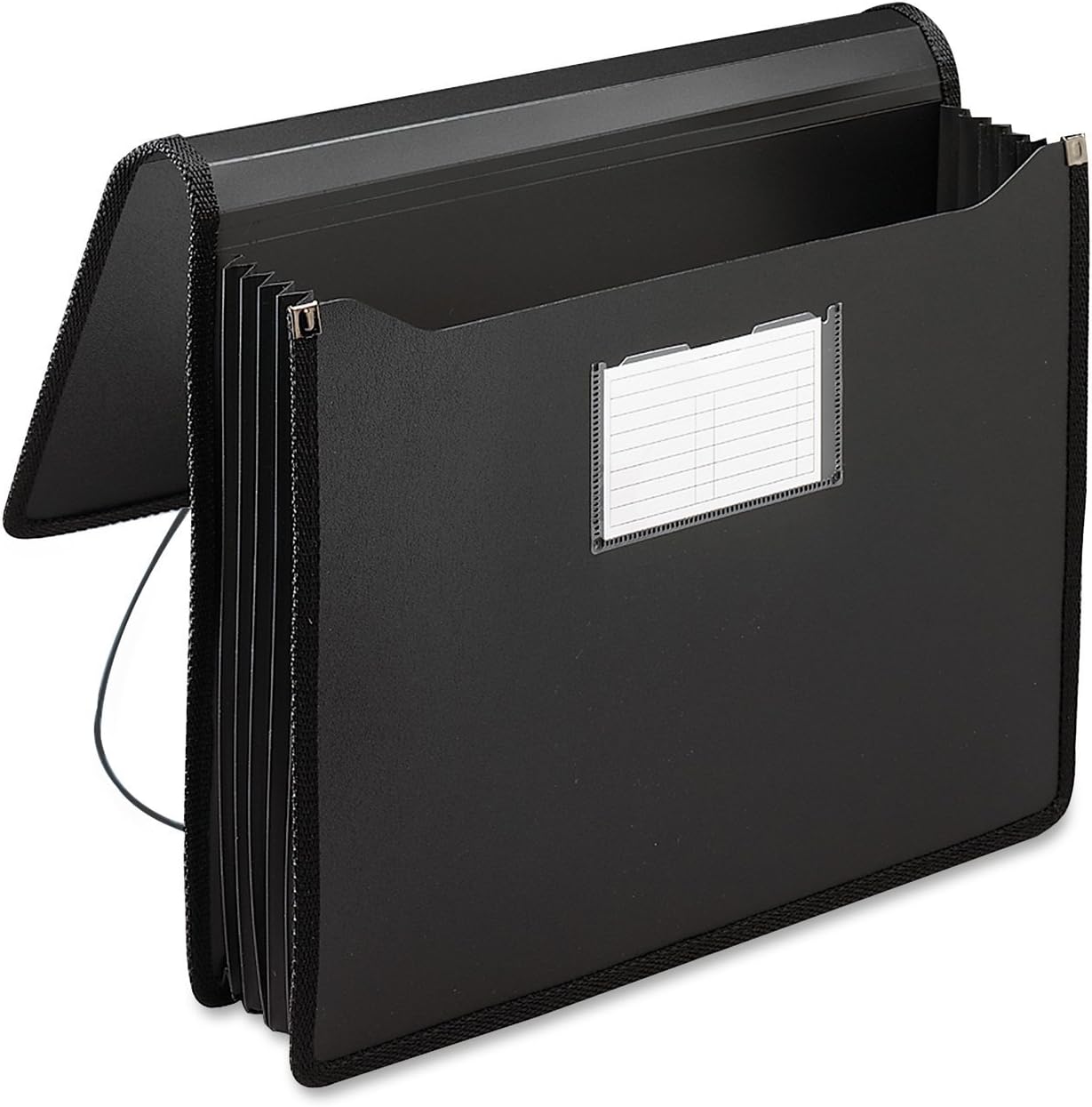 Smead Poly Wallet, Accordion File Organizer for File Folders, Legal Size, Black, 5-1/4 inch Expansion, Office Supplies, Document Organizer (71510)