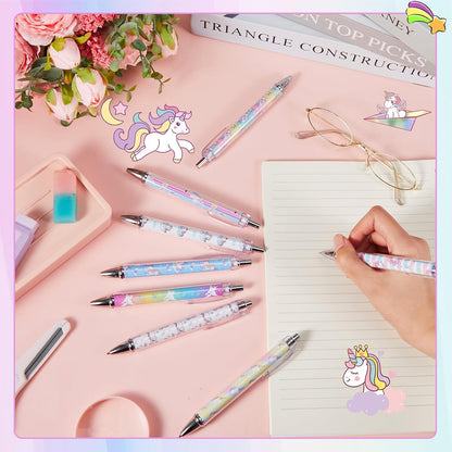 Ireer 8 Pcs Ballpoint Pens for Women 1.00 mm Cute Black Ink Pens Fine Point Smooth Writing for Journaling Aesthetic Office Supplies (Mahjong)
