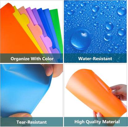 HABGP 96Pcs/12 Set 8 Tab Dividers for 3 Ring Binder, Colorful 3 Ring Binder Dividers with Tabs, 96 Pcs Page Folder Dividers, Plastic Tabbed File Dividers with Tabs, Three Ring Binder Index Dividers