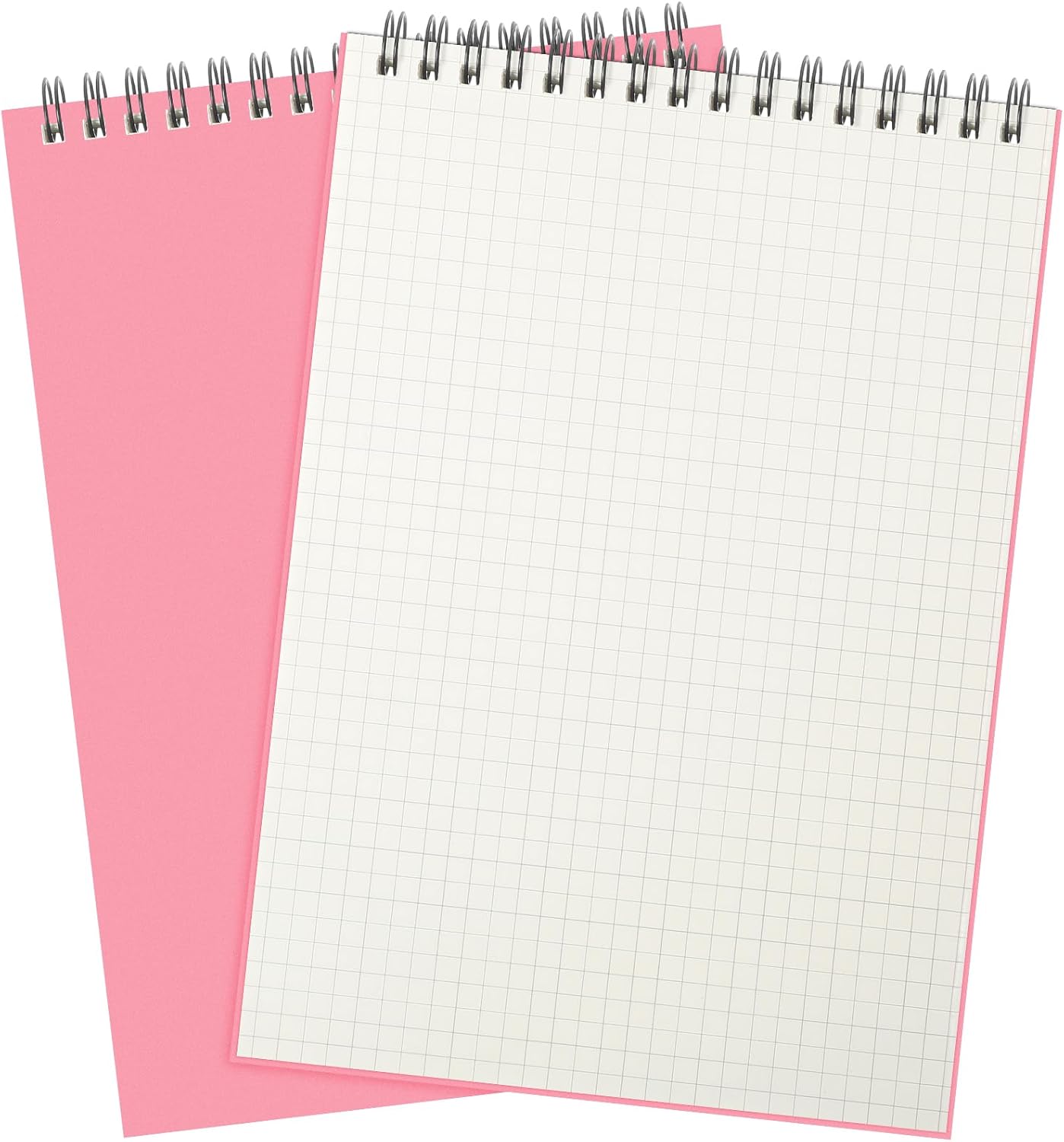 Engrowtic 2 Pack Graph Paper Spiral Notepad A5 Top Wirebound Notepad Grid Notebook Steno Pads Memo Notebook Grid Paper 140 Pages for Writing Sketching Drawing Office Supplies (Black)