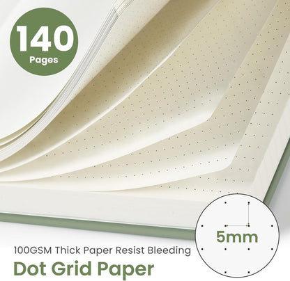Taja Lined Spiral Journal Notebook for Women & Men, 140 Pages, College Ruled Hardcover Notebook for Work & Note Taking, Journals for Writing, A5(5.7" x 7.9") - Green