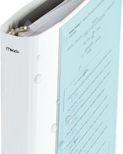 Five Star 3-Ring Binder + Study App, 1-1/2 Inch Binder with D Rings and Customizable Clear View Cover, 375 Sheet Capacity, White (261460A-ECM)