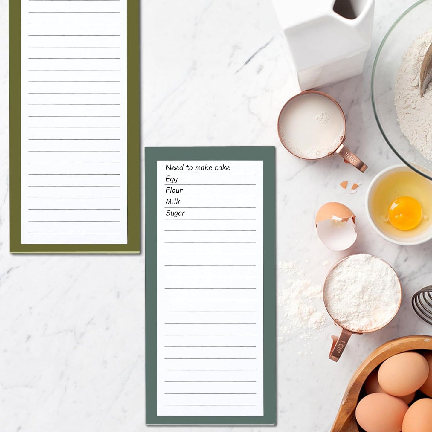FLIPPED 4 Pack Magnetic Notepads for Refrigerator, Notepad Grocery List Large Magnet Pad for Fridge,Full Magnet Back Design Magnetic Memo Pads for Grocery List, Shopping List, to-Do List(200 Sheets)