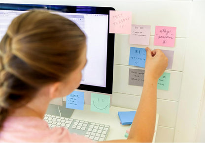 Post-it Super Sticky Notes, 5 Sticky Note Pads, 3 x 3 in., School Supplies, Office Products, for Vertical Surfaces, Monitors, Walls and Windows, First Snow White