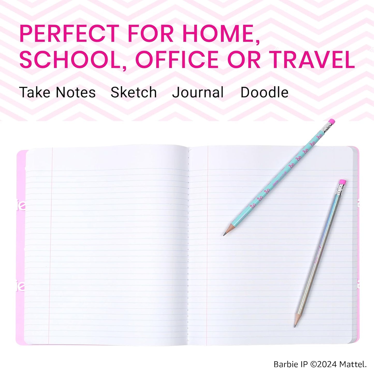 Yoobi College Ruled 8 x 10.5” Spiral Notebook Set – 3-Pack of 1 Subject Notebooks, Pink, Purple & Black Celestial Patterns – 150 Perforated 3-Hole Punched Sheets