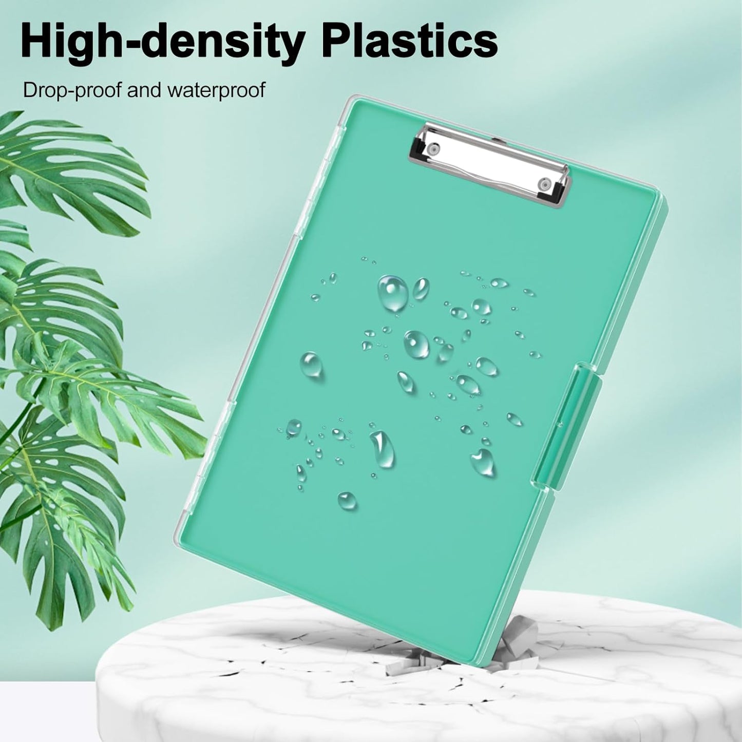 Piasoenc Clipboard with Storage, 8.5 x 11 Clip Boards with 2 Storage Case and A4 Paper Folder, Clear Dry Erase Top Panel, Heavy Duty Plastic, Folio & Side Opening, for Nurses, Teachers, Lawers,Black