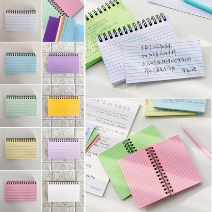Office Horizontal Line Portable Tearable Memo Pads Notebook Notepad Coil Note Book Journal Diary Planner(Multicolor)
