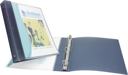 Avery Flexible View 3 Ring Binder, 1 Inch Round Rings, 1 Gray Binder (17676)