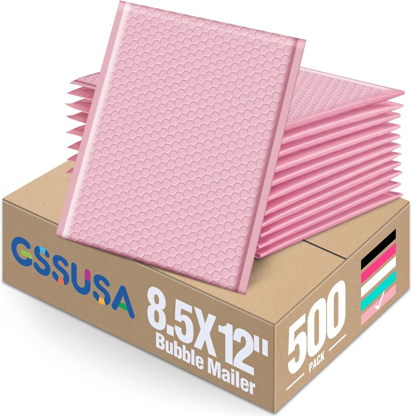 GSSUSA Black Bubble Mailers 4x8 Inches 50 Pack, Usable Size 4X7" Bubble Envelopes for Small Business, Padded Envelope, Shipping Mailers, Packaging Bags, Mailing Envelopes, Shipping Supplies