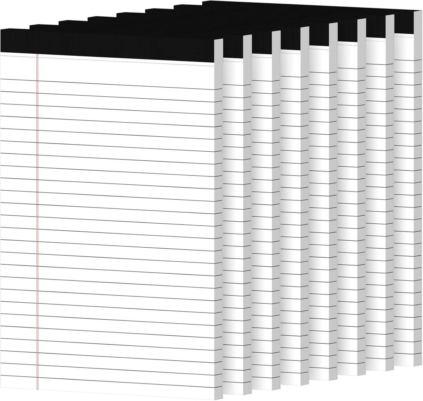 12 Pack Notepads 5x8, Small Legal Pads Narrow College Ruled, 30 Sheets/Pack, Perforated Notebook - White Note Pads for School, Memo, Note Taking, Teacher & Office Supplies, Writing Pads of Paper