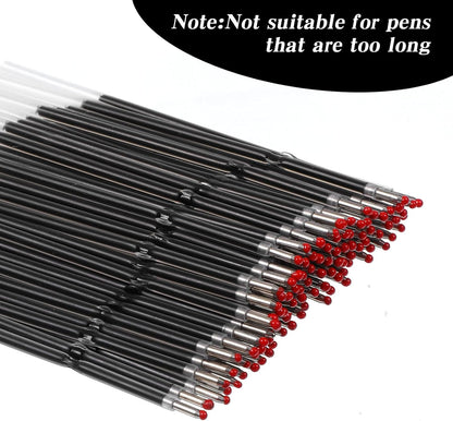 150 Piece Ballpoint Refills 1 mm Medium Point Tip Retractable Ballpoint Smooth Writing Pen Refills for Journal Writing Office and School Supplies