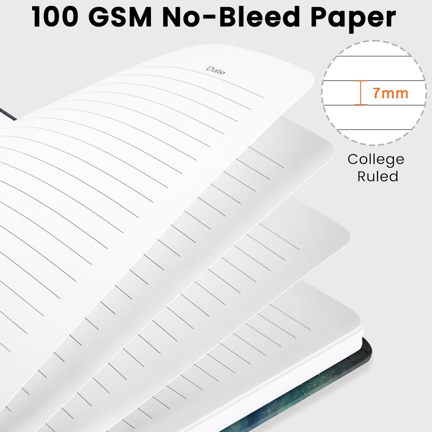 CICPAP Lined Spiral Journal Notebook, A5 College Ruled Notebook for Journaling, Note-Taking, and Daily Planning, Durable Hardcover with an Elegant Design, Purple
