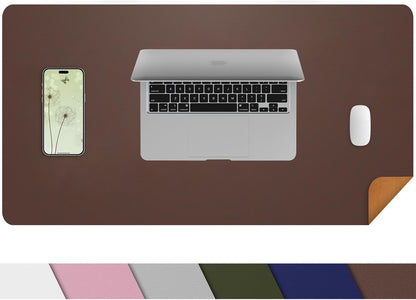 Large Desk Mat 47.2" x 17" Leather Desk Pad Protector with Natural Cork & PU Leather, Non-Slip Office Desk Mat, Large Mouse Pad, Waterproof Desk Blotter pad for Office&Home(Black)