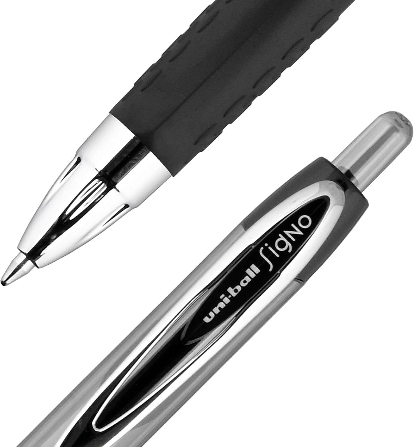 Uni-Ball® 207™ Retractable Fraud Prevention Gel Pens, Bold Point, 1.0 mm, Translucent Black Barrels, Black Ink, Pack Of 4